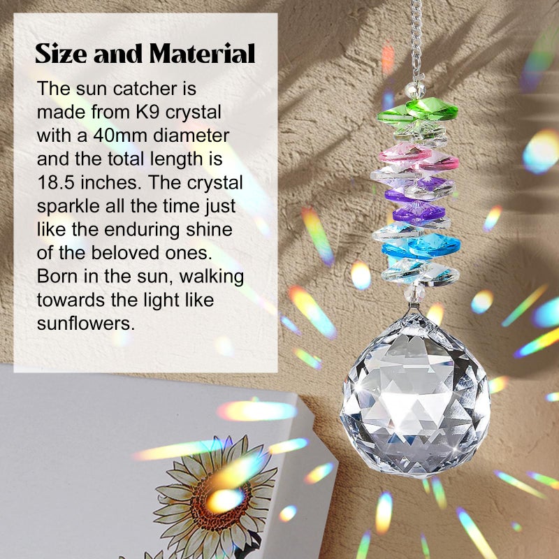 Elivida Sympathy Gift for Lose of Loved Ones, Grief Memorial Suncatcher Ornament for Loss of Mom Dad, Bereavement Crystal Rainbow Maker, Unique Heart Shaped Hanging Decorations for Daily Remembrance - Image 5