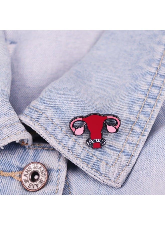 GuDeKe Woemen Pin Feminist Uterus Balls Courage Brooch Cute Funny Pins Gifts Brooches (1-Pack) - Image 3