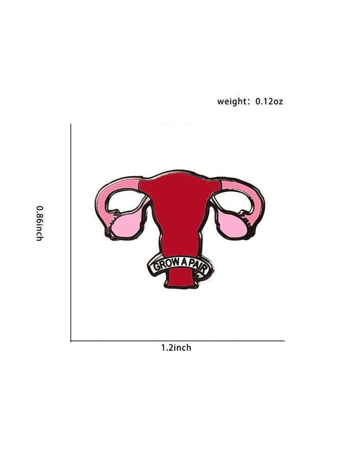 GuDeKe Woemen Pin Feminist Uterus Balls Courage Brooch Cute Funny Pins Gifts Brooches (1-Pack) - Image 4