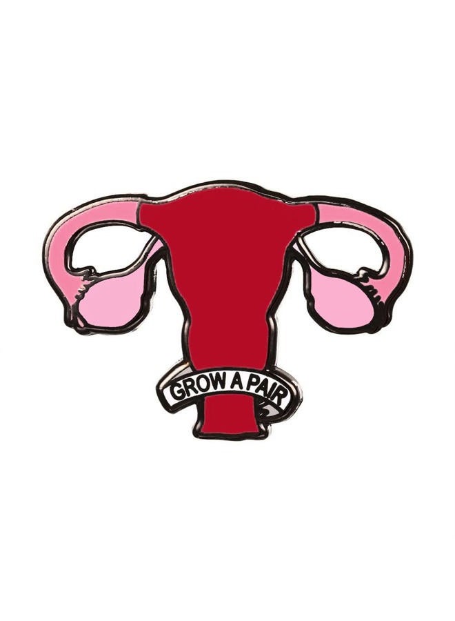 GuDeKe Woemen Pin Feminist Uterus Balls Courage Brooch Cute Funny Pins Gifts Brooches (1-Pack) - Image 1