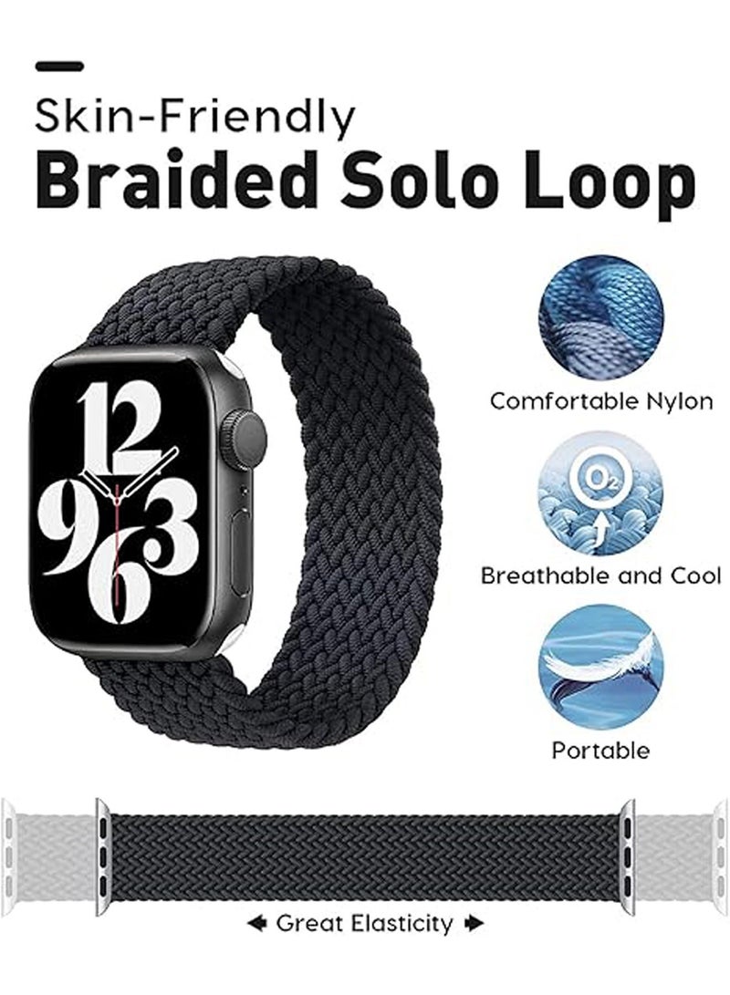 Bands Compatible with Apple Watch 38mm 40mm 41mm Series 9/8/7/SE/6/5/4/3/2/1 IWatch Ultra/Ultra 2/Braided Solo Loop Nylon Fabric Strap M - Image 3