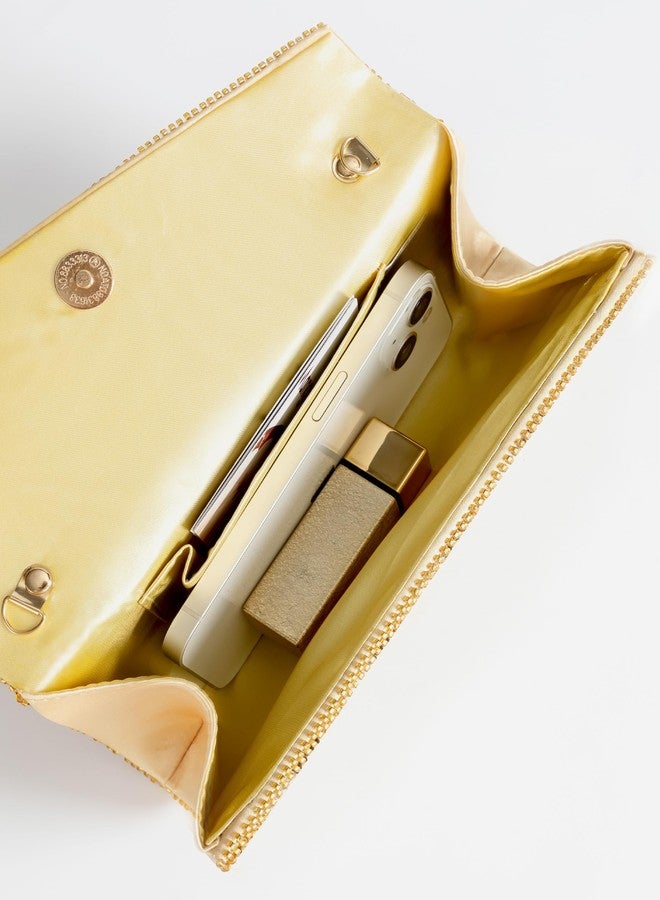 كوكو لاند حقائب يد صغيرة من كوكولاند للنساء، حقائب سهرة مزينة بالخرز، حقيبة مغلف لامعة بسلسلة قابلة للفصل للمناسبات الرسمية وحفلات الزفاف وأعياد الميلاد وحفلات التخرج (ذهبي) - Image 4