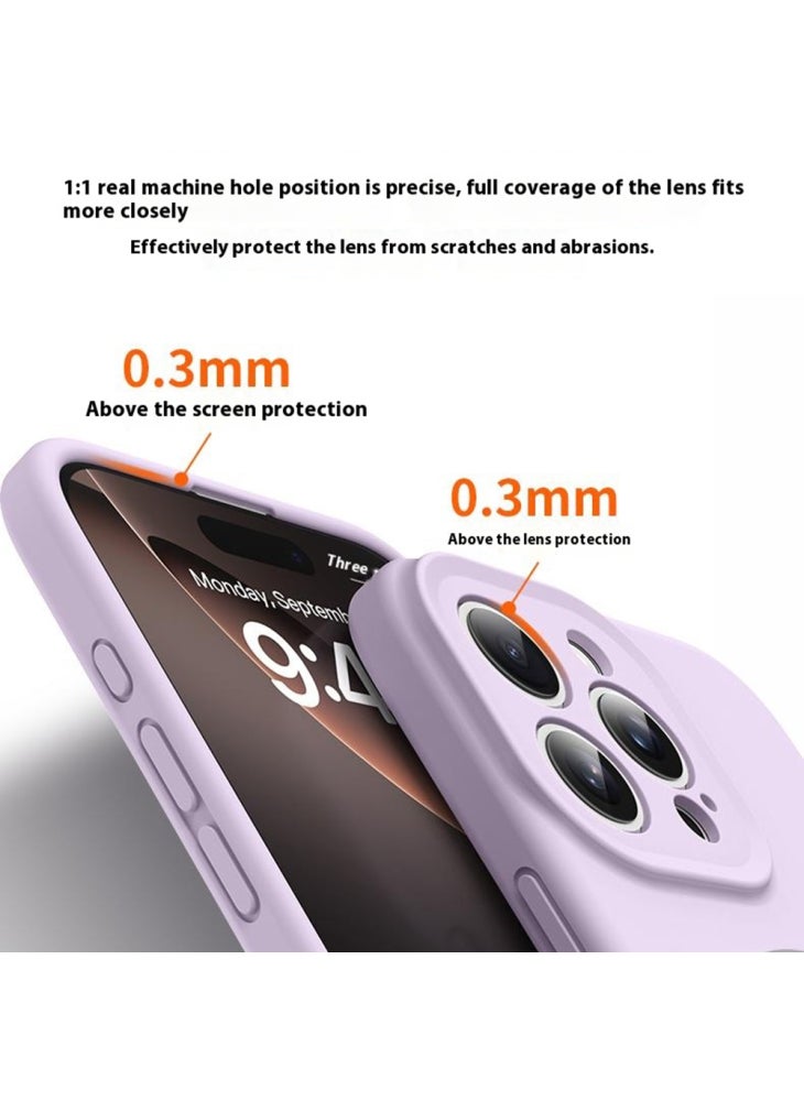جراب لهاتف iPhone 15 Pro Max متوافق مع غطاء MagSafe Soft Skin-Touch Liquid Silicone+PC للهاتف - أصفر فاتح - Image 4