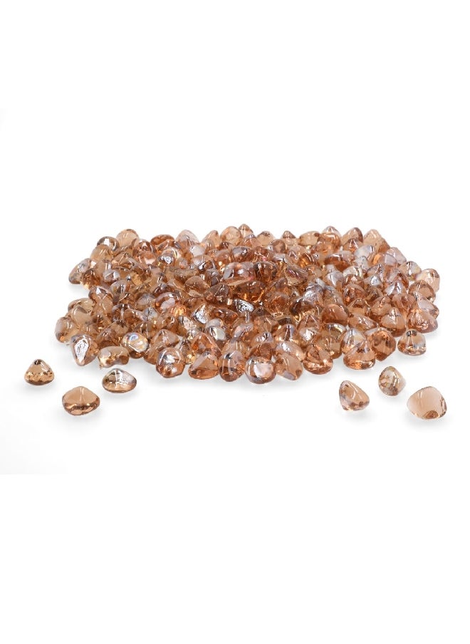 LIVING ACCENTS Elegant and Decorative Tempered Glass Stone Peach T-G-STONE  - Image 1