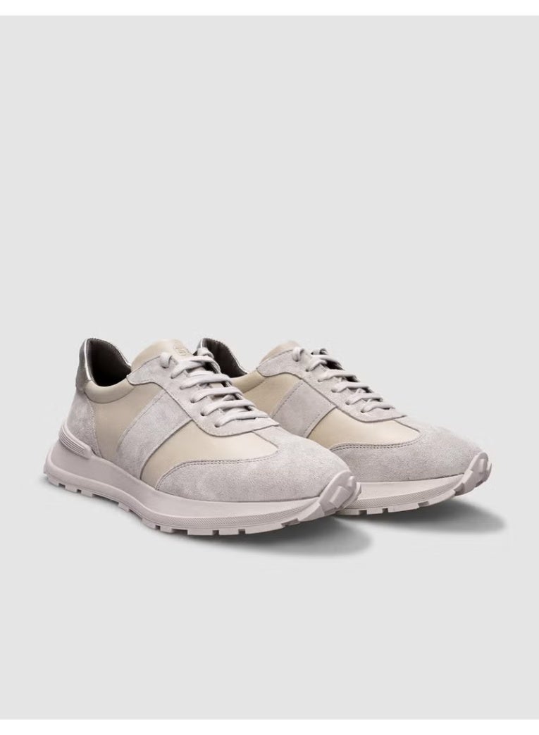 Cabani Women's Leather Lace-Up Sports Shoes - Beige - Image 4