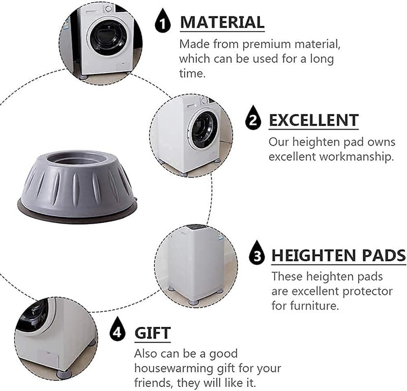 Elite Anti Vibration Pads for Washing Machine and Dryer Shock, Noise Reducing and Anti Slip Anti Vibration Rubber Washing Machine Feet Pads, Anti-Walk Dryer Washer Vibration Pads (4 Piece) - Image 4