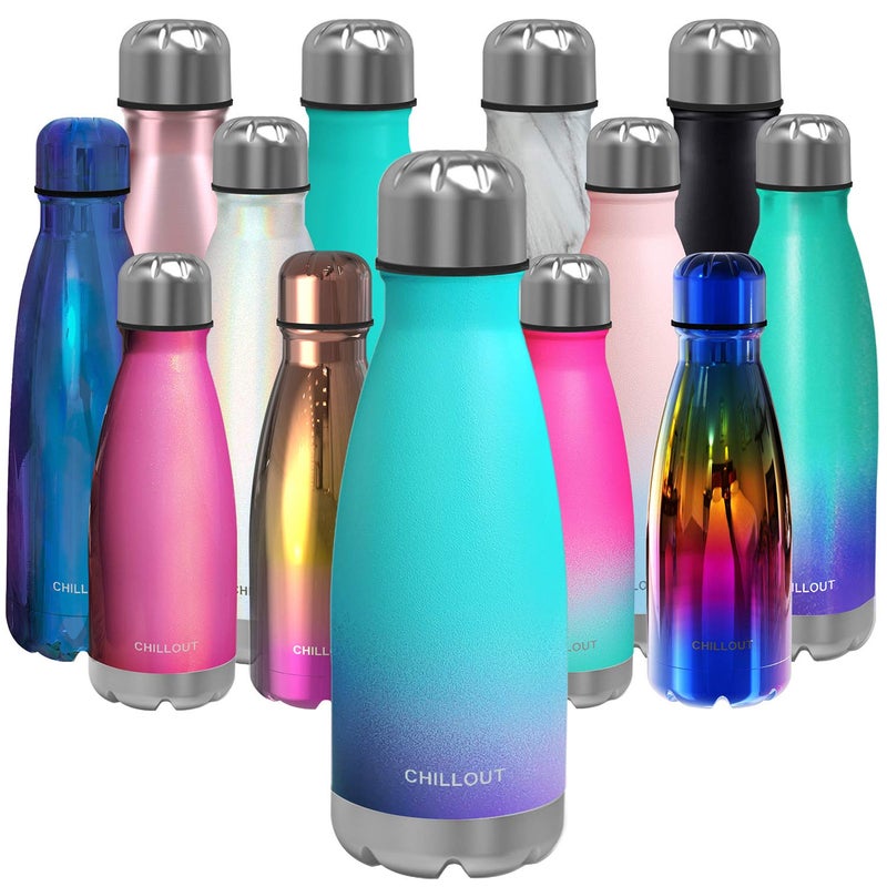 CHILLOUT LIFE Stainless Steel Water Bottle for Kids School: 12 oz Double Wall Insulated Cola Bottle Shape for Cold and Warm Drinks  BPA Free Metal Sports Bottle for Boys  Girls & Women - Image 1