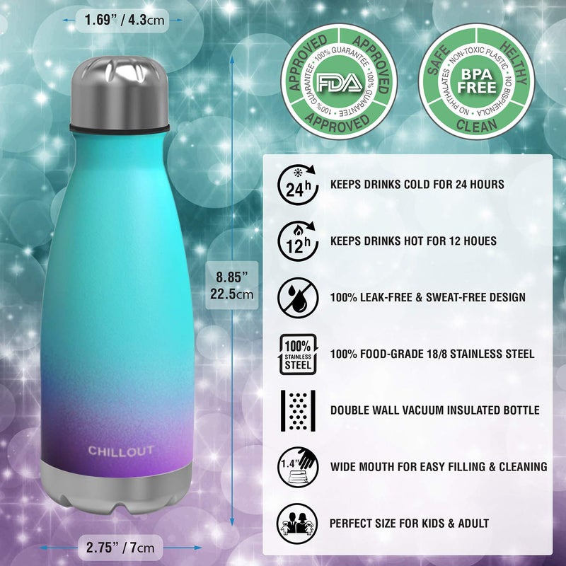 CHILLOUT LIFE Stainless Steel Water Bottle for Kids School: 12 oz Double Wall Insulated Cola Bottle Shape for Cold and Warm Drinks  BPA Free Metal Sports Bottle for Boys  Girls & Women - Image 3