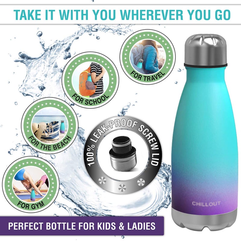 CHILLOUT LIFE Stainless Steel Water Bottle for Kids School: 12 oz Double Wall Insulated Cola Bottle Shape for Cold and Warm Drinks  BPA Free Metal Sports Bottle for Boys  Girls & Women - Image 5