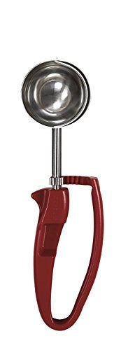 Zeroll 2024 Universal Standard Length EZ Disher Food Portion Control Scoop Designed for Right or Left Hand Use Dishwasher Safe NSF Approved 2Inch Red