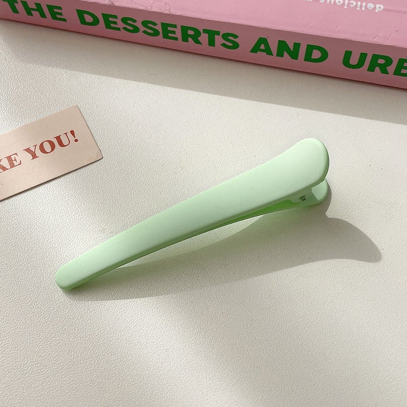 Generic Korean Colorful Hair Clips Candy Matte Simple Style F8012-01# Green Hairpin (Picture Cardboard is Special for Photography)