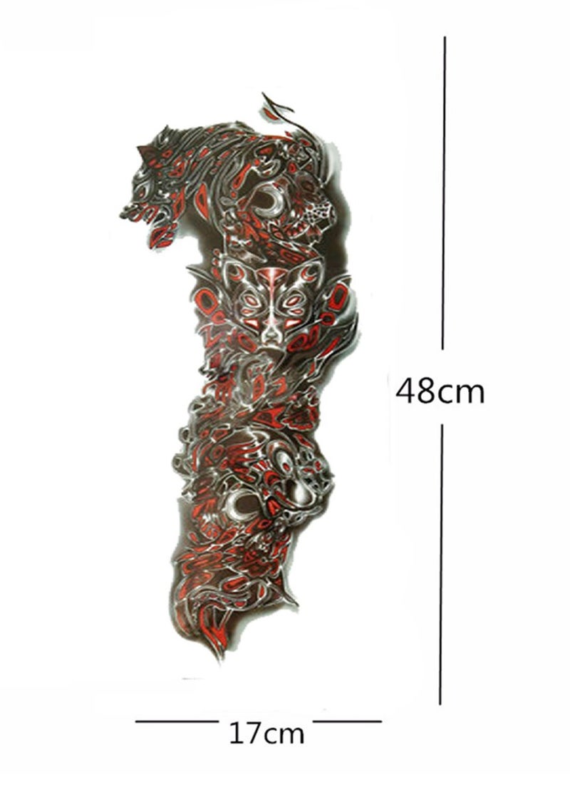 S.A.V.I Temporary Tattoo For Girls Men Women Full Arm Hand 3D Sticker Size 48x17CM - 1PC. - Image 2