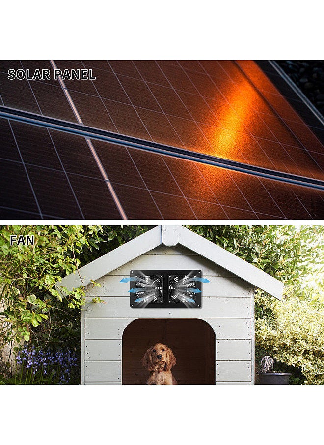 Generic - Solar Powered Dual Fan Panel Fan 10W Weatherproof solar panel kit  for Small Chicken Coops, Greenhouses, Sheds,Pet Houses, Window Exhaust - Image 1