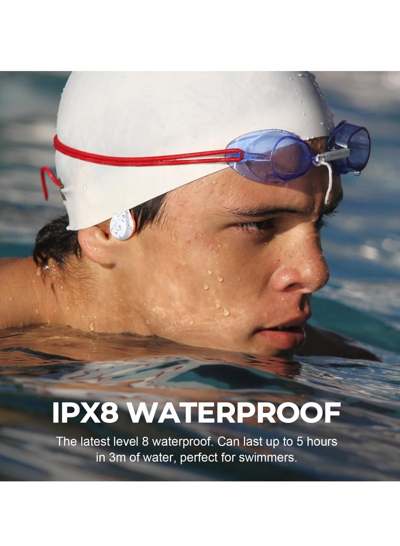 Bone Conduction Headphones - 32GB Built-in Memory, Bluetooth 5.3, Lightweight, Open-Ear Wireless Headphones for Swimming and Running - Orange - Image 4