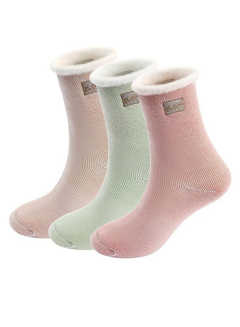 جوارب نسائية من الصوف السميك والدافئ للغاية، تناسب المقاسات من 23 إلى 27 سم. جوارب شتوية ناعمة وحرارية مريحة، مثالية للاستخدام اليومي والكاجوال. جوارب شتوية للنساء، مثالية كهدية. تحتوي العبوة على 3 - Image 1