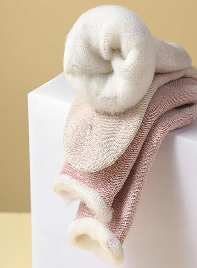 جوارب نسائية من الصوف السميك والدافئ للغاية، تناسب المقاسات من 23 إلى 27 سم. جوارب شتوية ناعمة وحرارية مريحة، مثالية للاستخدام اليومي والكاجوال. جوارب شتوية للنساء، مثالية كهدية. تحتوي العبوة على 3 - Image 3