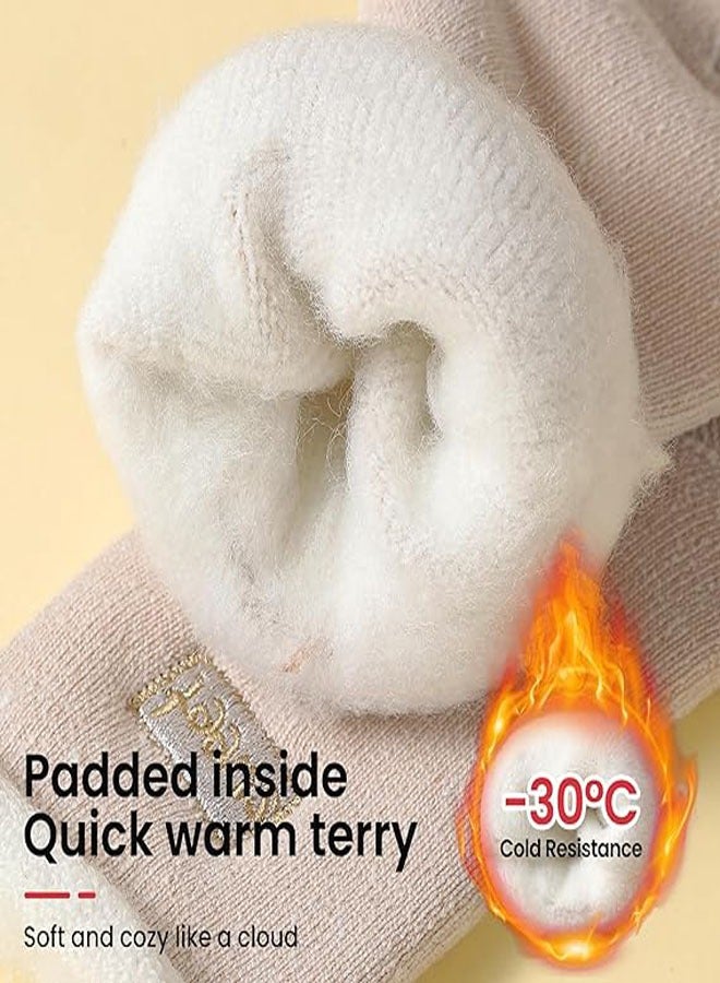 جوارب نسائية من الصوف السميك والدافئ للغاية، تناسب المقاسات من 23 إلى 27 سم. جوارب شتوية ناعمة وحرارية مريحة، مثالية للاستخدام اليومي والكاجوال. جوارب شتوية للنساء، مثالية كهدية. تحتوي العبوة على 3 - Image 2