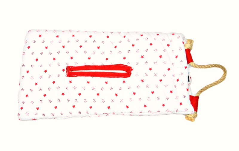 Creative Textiles Colorful Cute Hanging Car Tissue Holder Back Hanging Tissue Box Covers Napkin Paper Towel Box Holder Multipurpose ( White and Red) - Image 3