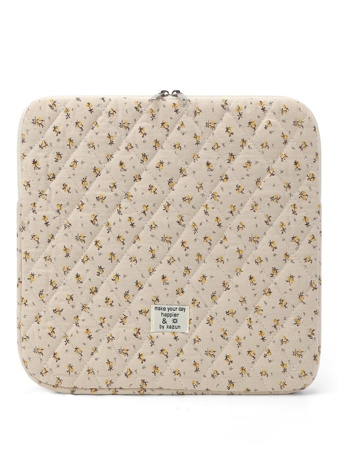 BBIQI Puffy Laptop Sleeve 13-15.6 Inch Cute Quilted Laptop Protective Case Padded Floral Computer Sleeve for MacBook (A-Yellow, 15 Inch) - Image 1