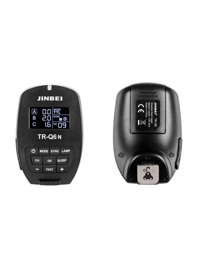 Jinbei - TR-Q6 Bluetooth Digital Flash Trigger: TTL compatibility for Canon, Nikon, Sony, and Fuji cameras, offering seamless flash control via Bluetooth. - Image 1