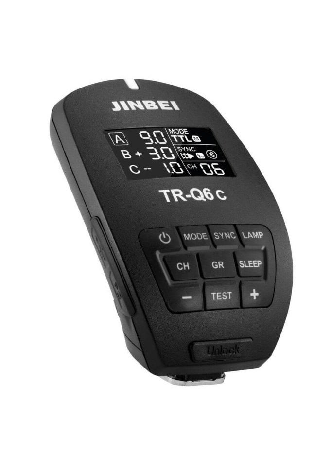 Jinbei - TR-Q6 Bluetooth Digital Flash Trigger: TTL compatibility for Canon, Nikon, Sony, and Fuji cameras, offering seamless flash control via Bluetooth. - Image 1