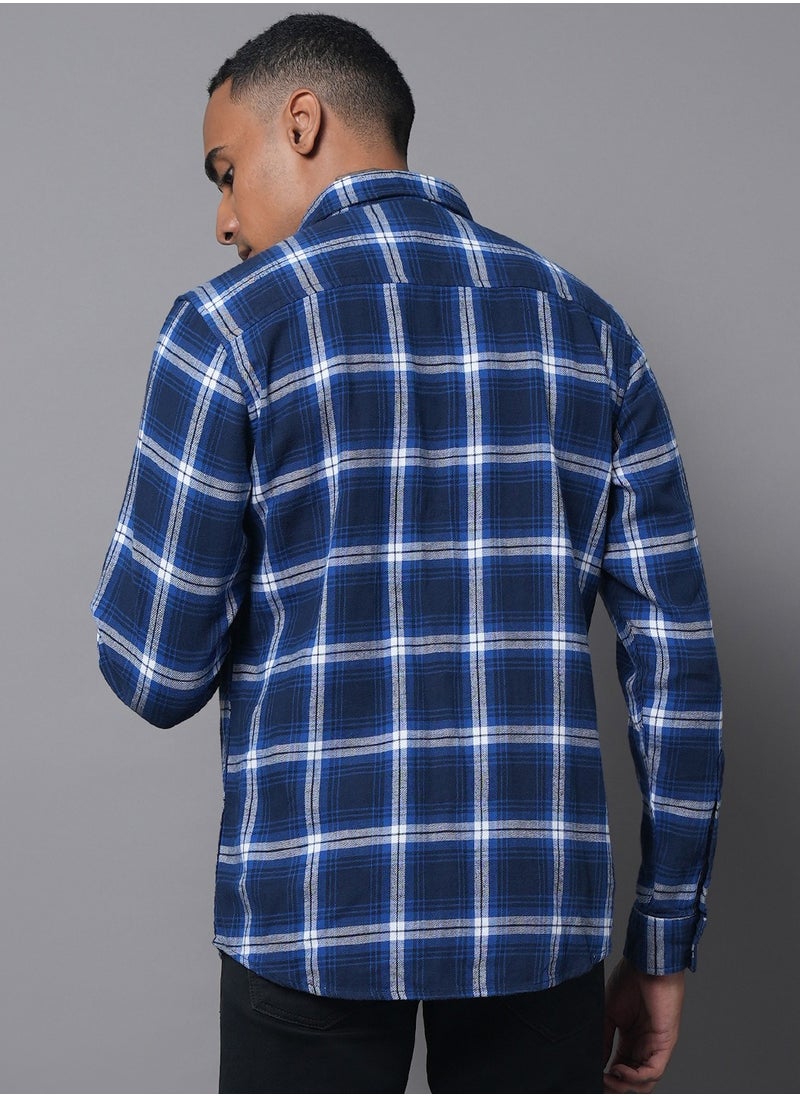 HIGH STAR - Regular Fit Check Shirt for Men, Spread Collar - Image 1