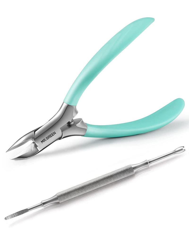 MrGreen MRGREEN Nail Clippers for Thick  Ingrown Toenails Heavy Duty Professional paronychia Tools with Ingrown Nail FileStainless Steel Toe nail Clipper with Rubber Handle for Men Women Elderly 