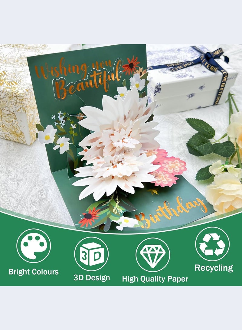 MAOGEDA Birthday Cards for Women, Lotus Flower Forever Paper Pop Up Greeting Card 3D Popup Birthday Gift Greeting Cards with Envelope for Anniversary, Birthday, Special Celebration  - Image 4