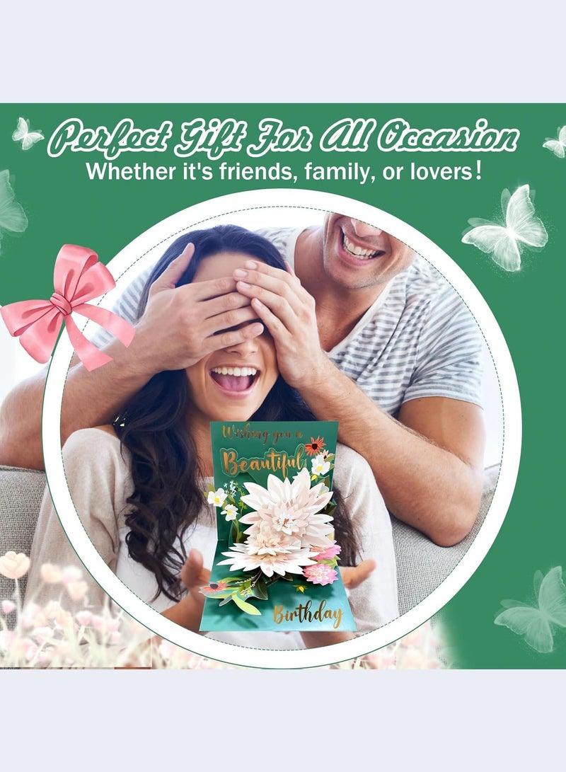 MAOGEDA Birthday Cards for Women, Lotus Flower Forever Paper Pop Up Greeting Card 3D Popup Birthday Gift Greeting Cards with Envelope for Anniversary, Birthday, Special Celebration  - Image 5