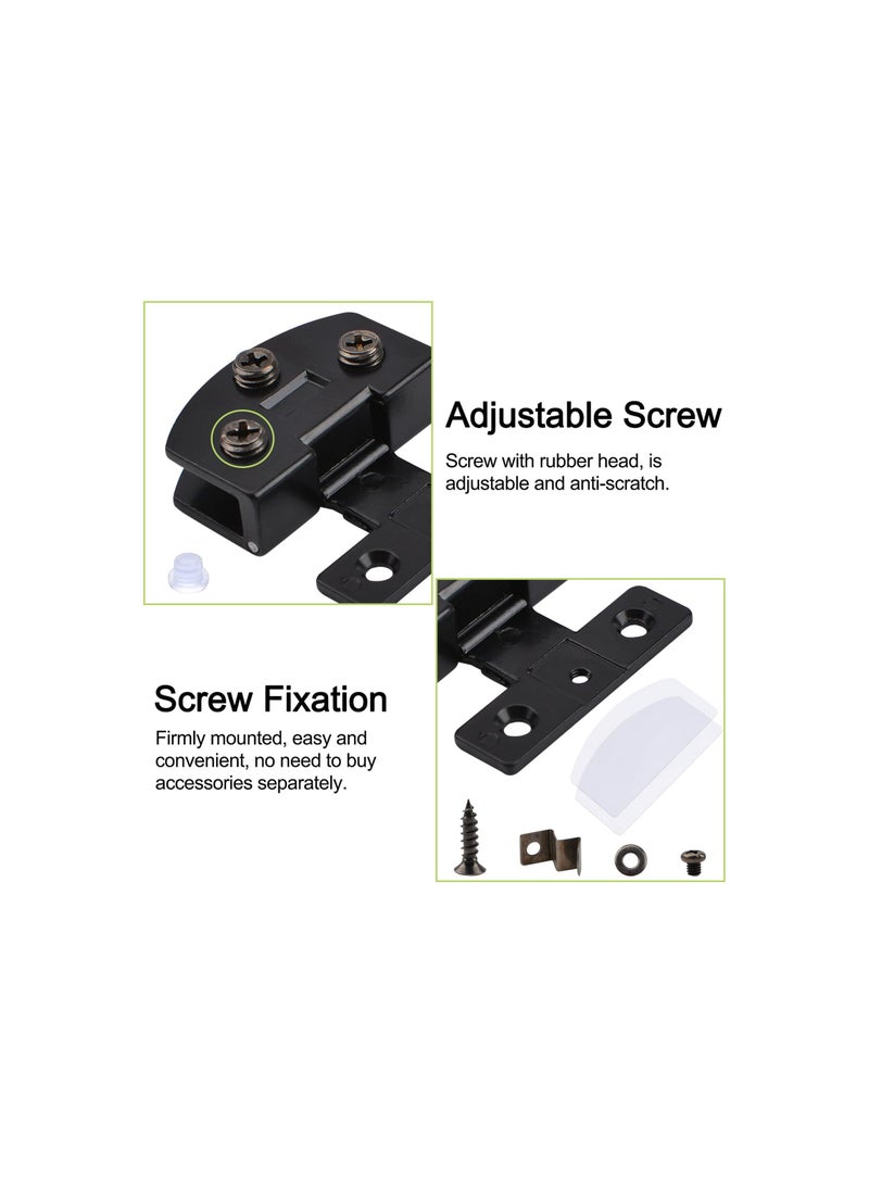 2PCS Adjustable Unilateral Glass Door Clamp Hinges, Zinc Alloy Side-Mount Pivot Hinges, 90 Degree Black Clip Hinge Replacement for 5-8mm Frameless Glass Cabinet Doors. - Image 4
