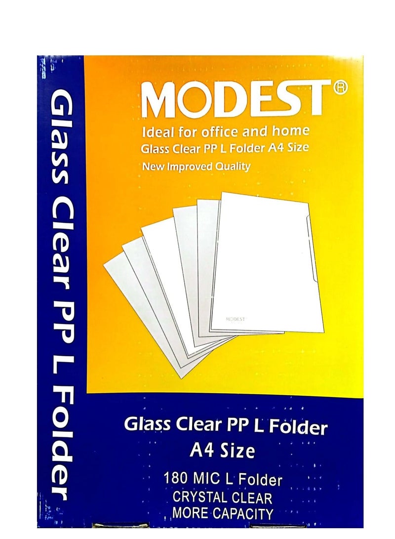 MODEST 50-Piece A4 L-Shape Folder Box Blue