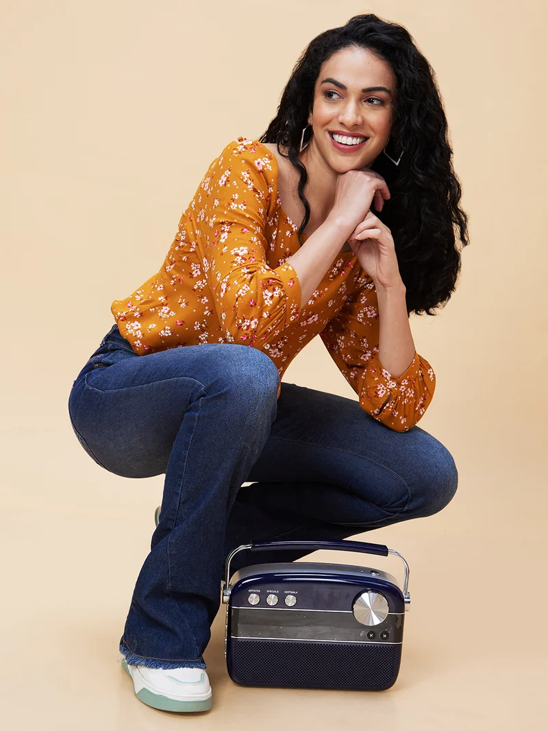 Women Floral Printed Shirt Style Top