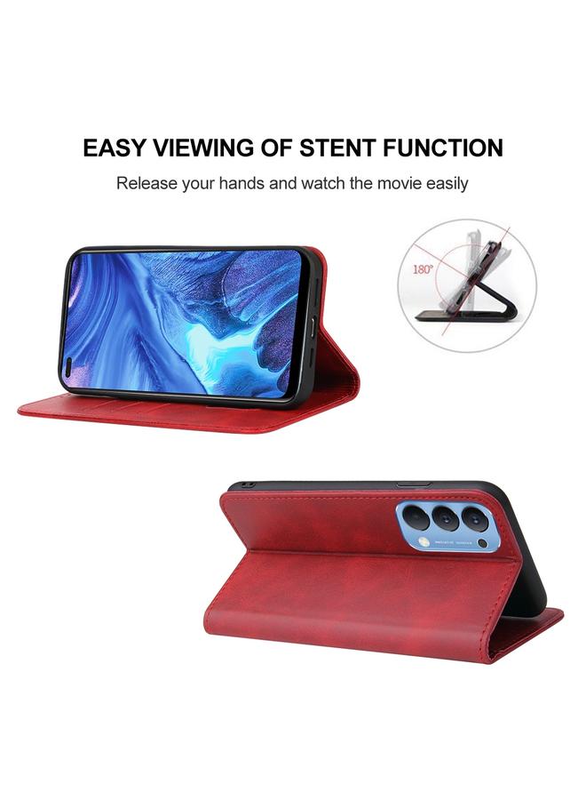 اس-توب جراب هاتف OPPO Reno4 المصنوع من الجلد بإغلاق مغناطيسي - Image 4