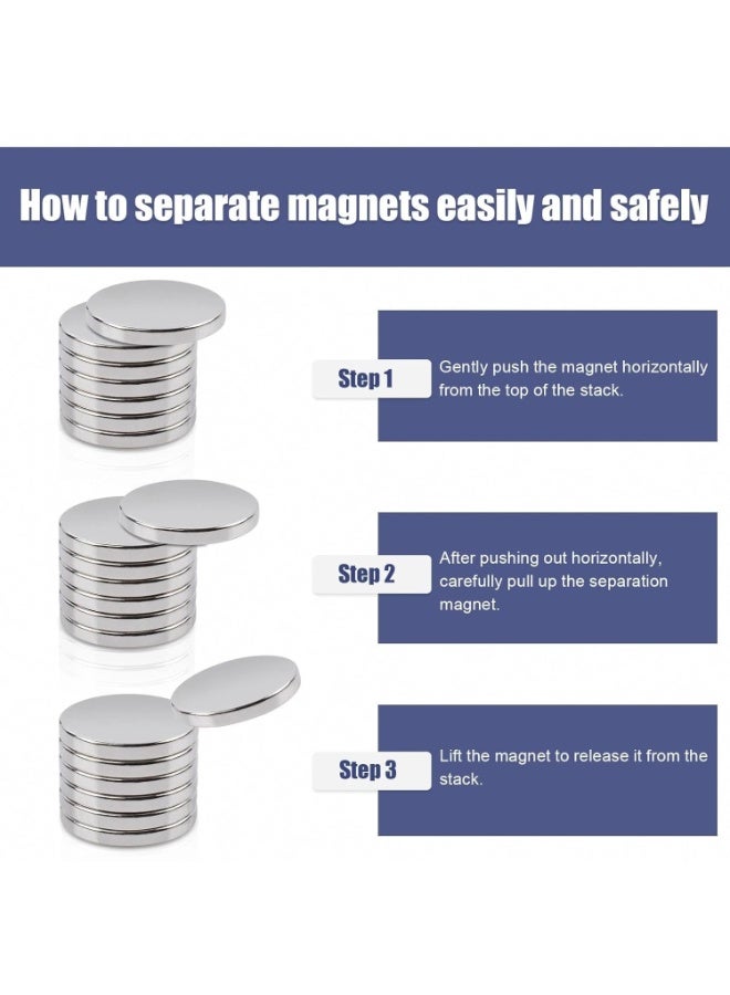 VITION 60pcs Neodymium Disc Magnets 8x2mm, Super Strong Rare Earth Magnets for Fridge, Whiteboard, Crafts (Silver) - Image 3