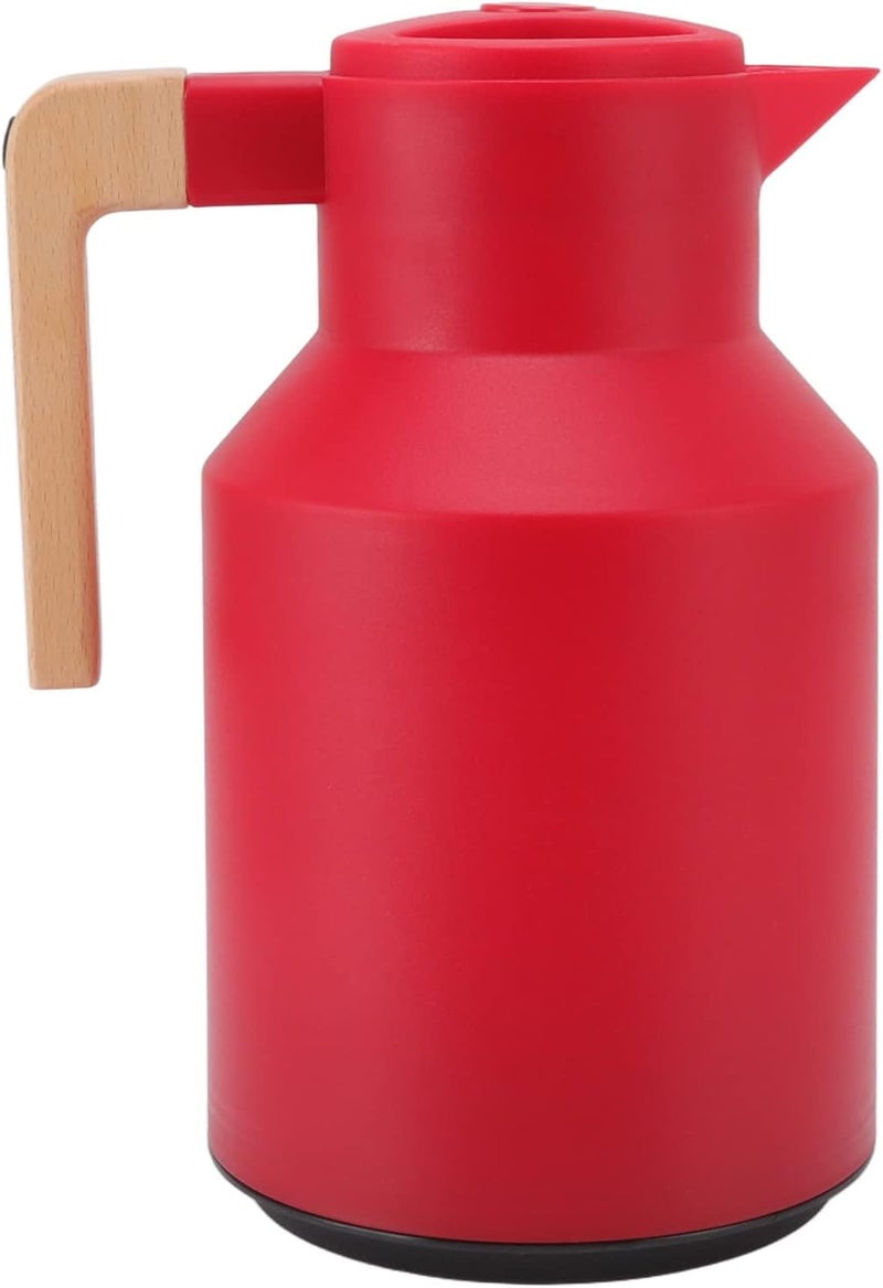 Personal & public compatible Thermal Carafe, Sealing Leakproof European Portable 1L Large Capacity Coffee Pot for Home for Office (Red) Transit damage prevent build - Image 1