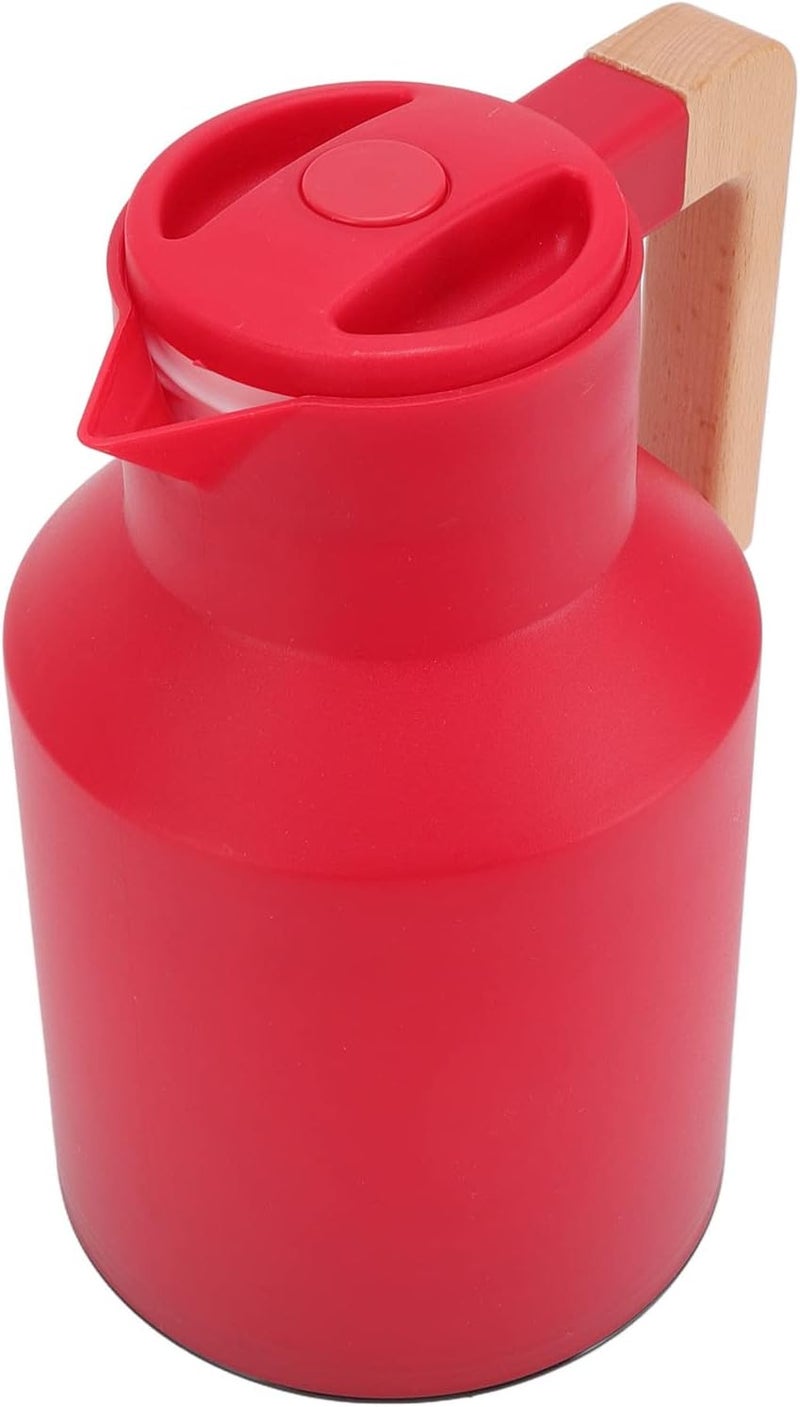 Personal & public compatible Thermal Carafe, Sealing Leakproof European Portable 1L Large Capacity Coffee Pot for Home for Office (Red) Transit damage prevent build - Image 3
