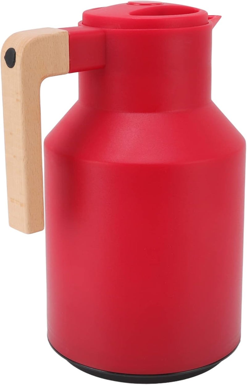 Personal & public compatible Thermal Carafe, Sealing Leakproof European Portable 1L Large Capacity Coffee Pot for Home for Office (Red) Transit damage prevent build - Image 4