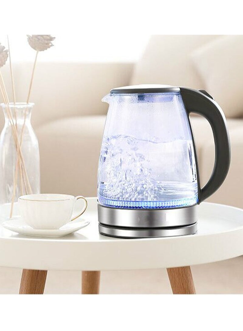 ال سي غلاية كهربائية زجاجية بقوة 1850 واط مع قاعدة دوارة 360 درجة، سعة 1.7 لتر، مع هيكل من زجاج البورسليكات، وإيقاف تشغيل تلقائي وحماية من الغليان الجاف - Image 3