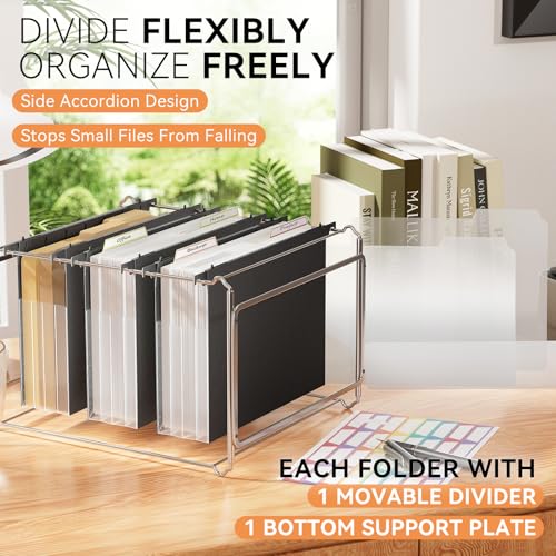 ABC life Plastic Expanding Hanging File Folders,Reinforced 3.15" Hanging Accordian Folder，Large Capacity, Letter Size for Filing Cabinet Tax Filing, Invoices-3pcs - Image 5