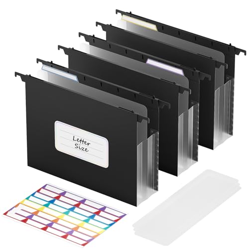 ABC life Plastic Expanding Hanging File Folders,Reinforced 3.15" Hanging Accordian Folder，Large Capacity, Letter Size for Filing Cabinet Tax Filing, Invoices-3pcs - Image 1