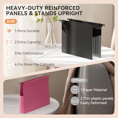 ABC life Plastic Expanding Hanging File Folders,Reinforced 3.15" Hanging Accordian Folder，Large Capacity, Letter Size for Filing Cabinet Tax Filing, Invoices-3pcs - Image 4