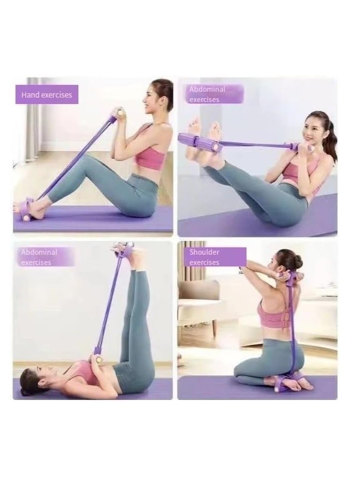 Bukela 21 Fitness Resistance Bands-4 Tube Pedal Ankle Puller, 2025 Upgraded Stirrup Puller for Exercise, Foot Pedal Resistance Band for Arm Weights Exercise Equipment - Image 2