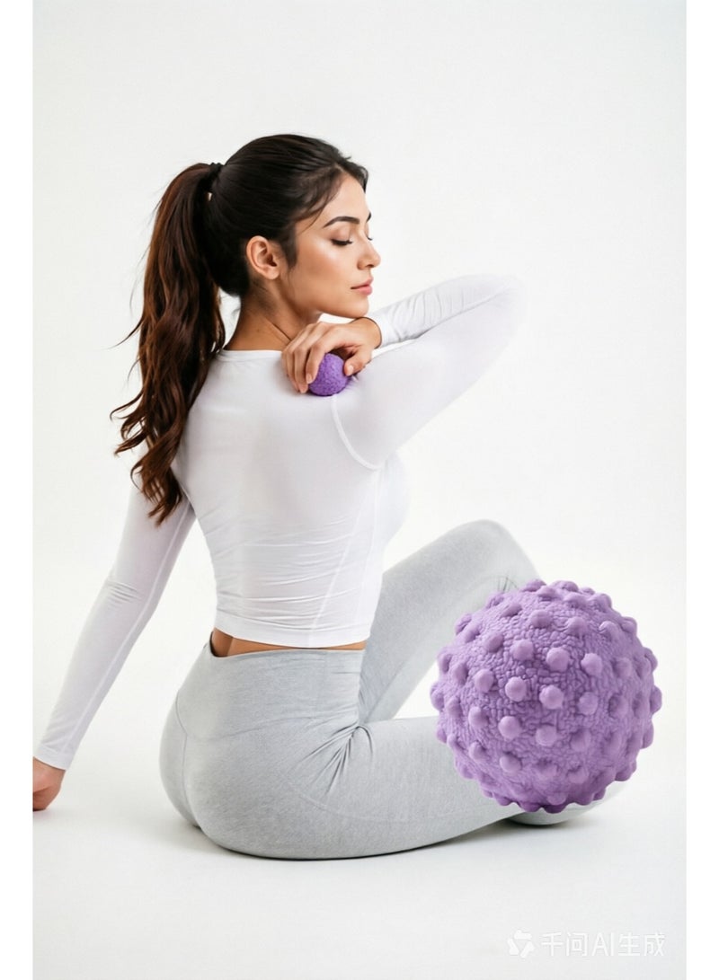 PYC 5cm Purple Massage Ball, Reflexology Ball, Stress Relief & Muscle Recovery, Yoga Massage Ball for Deep Tissue Therapy, Trigger Point Relief, Foot & Body Massage Tool, Eco-friendly, Portable - Image 1