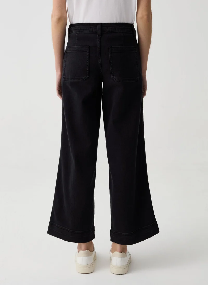 Ovs Wide-leg cropped culotte jeans