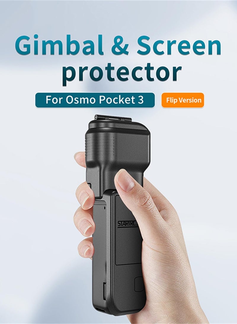 Captaintech Camera Lens Caps for DJI Osmo Pocket 3, 2-in-1 Flip-Open Protective Lens Cap&Screen Protector, Gimbal Lens Protector Cap for DJI Osmo Pocket 3 Camera Lens Screen  - Image 2