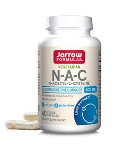 jarrow formulas N-A-C 500 mg, Dietary Supplement, Antioxidant Support for Liver Health, 60 Veggie Capsules, 60 Day Supply  - Image 1