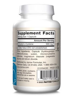jarrow formulas N-A-C 500 mg, Dietary Supplement, Antioxidant Support for Liver Health, 60 Veggie Capsules, 60 Day Supply  - Image 3