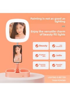 General Live Broadcast Stand Desktop Folding Fill Light Portable Integrated Fill Light Live Network Red Mini Fill Light-Color:White  - Image 5