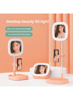 General Live Broadcast Stand Desktop Folding Fill Light Portable Integrated Fill Light Live Network Red Mini Fill Light-Color:White  - Image 2