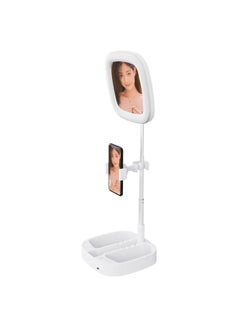 General Live Broadcast Stand Desktop Folding Fill Light Portable Integrated Fill Light Live Network Red Mini Fill Light-Color:White  - Image 1